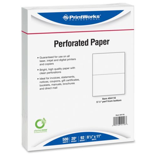 Printworks Copy &amp; Multipurpose Paper - For Inkjet, Laser Print - Letter - 8.50&#034;