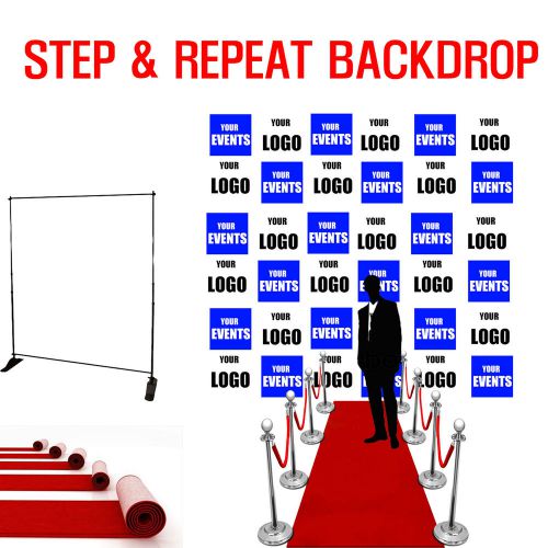 Step and Repeat Red Carpet Backdrop Banner 8&#039;W x 8&#039;H