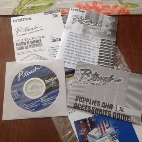 Brother P-Touch Model PT-2700 Electronic Label Maker USER GUIDE  AND CD