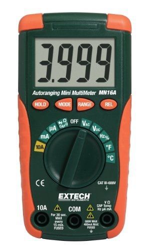 Extech MN16A Compact, Autoranging MultiMeter with Advanced Functions including:
