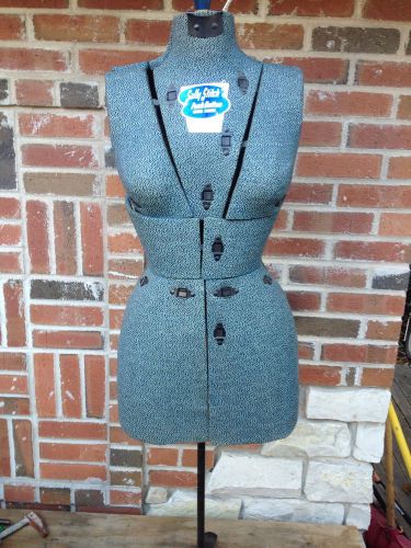 VTG Sally Stitch Push Button Dress Form A-Mannequin Display Industrial Steampunk