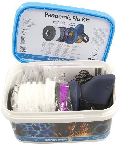 Sundstrom H05-5421M Pandemic Flu Respirator Kit with SR 100 M/L Silicone Half Ma