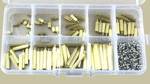 9 kinds 270pcs brass standoff screw nut assortment kit male-female #m1549 ql for sale