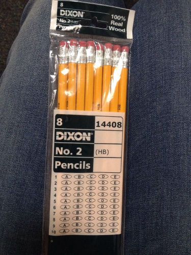BRAND NEW - Dixon No. 2 HB pencils - Pack of 8 - 100% Real Wood