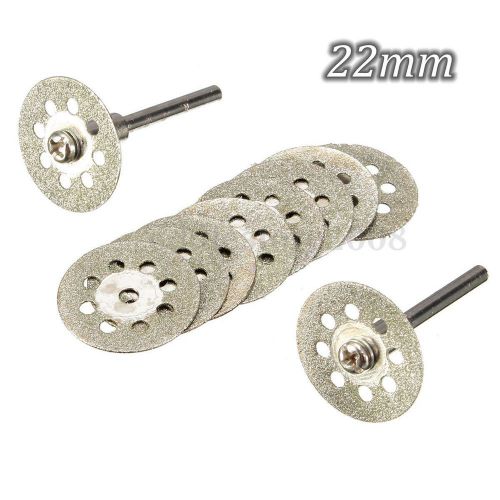10pcs 22mm rotary tool circular saw blades cutting wheel discs with 2 mandrel for sale