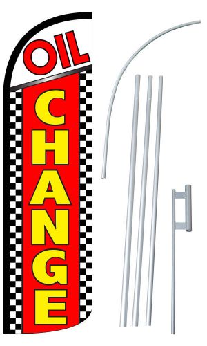 Oil change checker extra wide windless swooper flag jumbo banner pole /spike for sale