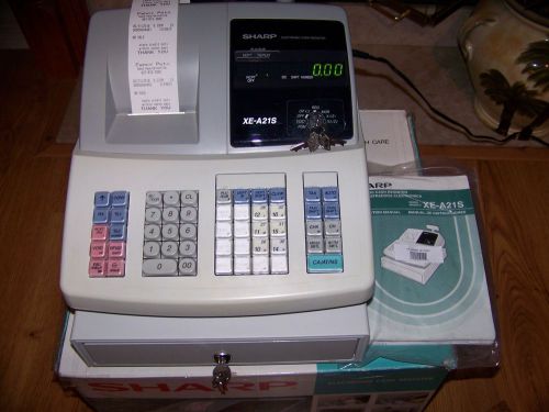 Sharp XE-A21S Electronic Cash Register Thermal Printer with manual