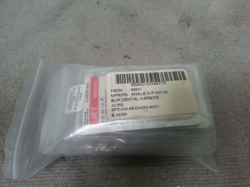 Lot of 5 100 Dental LA 35 Jet Brand Carbide Bur. (500 burs total)