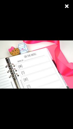 Sewmuchcrafting Half Letter Size Meal Plan &amp; Grocery List Insert (Monday-Sunday)