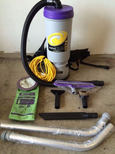 Proteam hepa super coachvac backpack vacuum w/ brand new tools - 10 quart, grey for sale