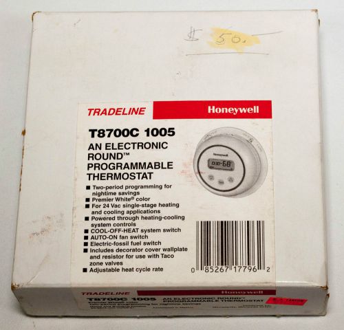 Honeywell T8700C1005 Electronic Round Programmable Thermostat White