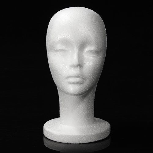 LESS THAN PERFECT MN-433LTP 1 PC Female Styrofoam Mannequin Head w/ Long Neck