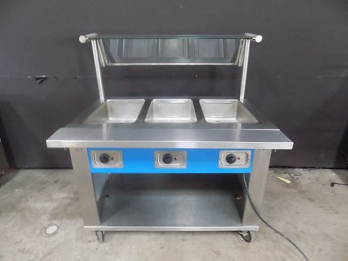 Seco products co 3hf 3 well steamer cart with sneeze guard for sale