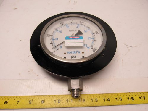 Enfm 6&#034; flanged mount pressure gauge 0-1000 psi 1/2&#034; npt bottom for sale