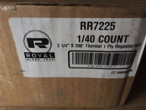 Royal Thermal Register Rolls, 2.25 x 200, 40 Rolls (RR7225)