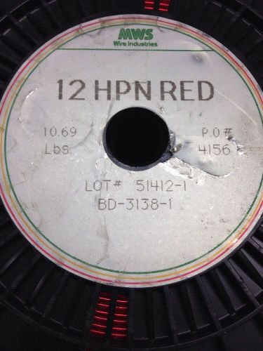 Magnet wire, enameled copper, red, 10-1/2 lbs 12 hpn red po #4156 100&#039;s feet for sale