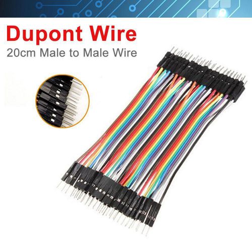 40PCS Dupont wire jumper cables 20cm 2.54MM male to male 1P-1P For Arduino OP