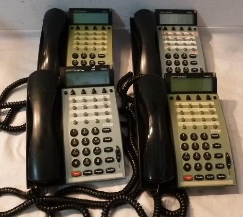 Lot of 4 - NEC Dterm Series E Office Desk Phone Telephones - DTP-16D-1(BK) TEL