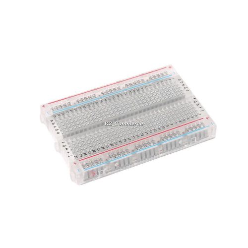 Mini transparent solderless breadboard 400 contacts tie-points universal new k2 for sale