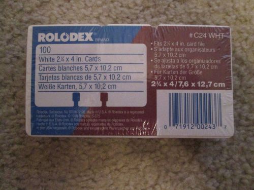 NIP 100 ROLODEX Refill File Cards - 2 1/4&#034; x 4&#034; White Blank Cards