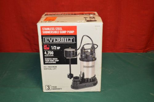 Everbilt 1000026682 1/2 hp stainless steel submersible sump pump  333689 h5 for sale