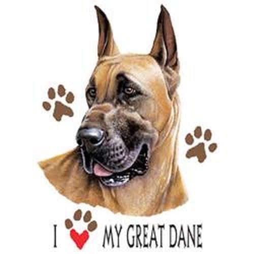 I Love My Great Dane Dog HEAT PRESS TRANSFER for T Shirt Sweatshirt Fabric 850e