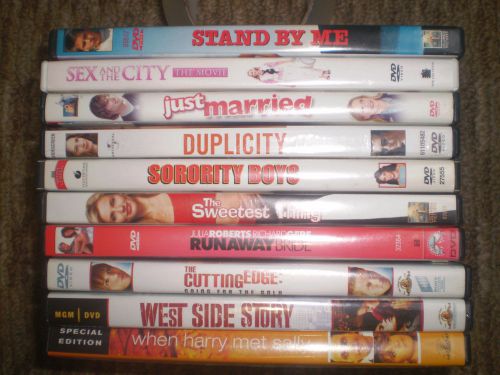 Lot Of 10 DVDs RUNAWAY BRIDE, WEST SIDE STORY, SWEETEST THING, DUPLICITY, ETC...