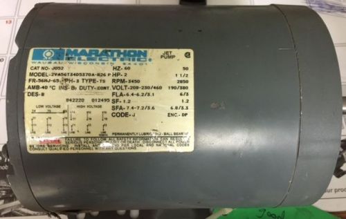 Used marathon electric jet pump motor cat no. j052 for sale