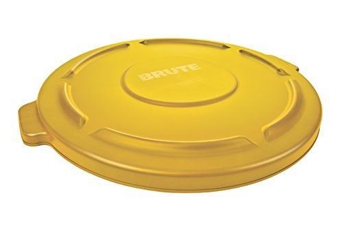 Rubbermaid Commercial FG263100YEL Brute HDPE Lid for Round Waste Container,