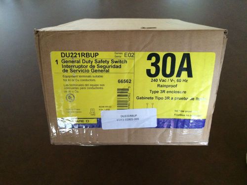 SQUARE D GENERAL DUTY SAFETY SWITCH 30 AMPS DU221RBUP NEW IN BOX
