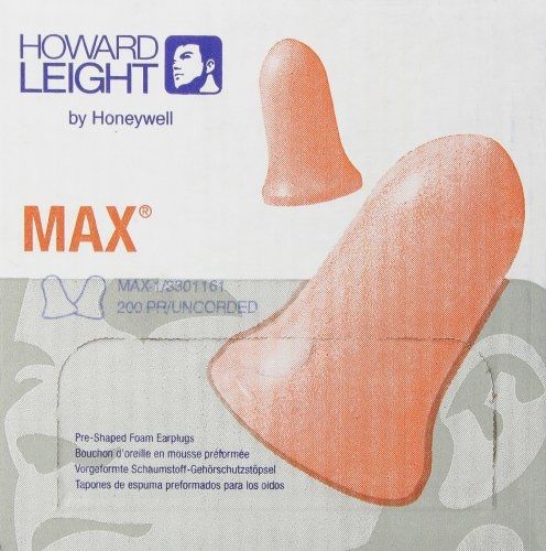 Howard Leight by Honeywell MAX Disposable Foam Earplugs, 200-Pairs (MAX-1)