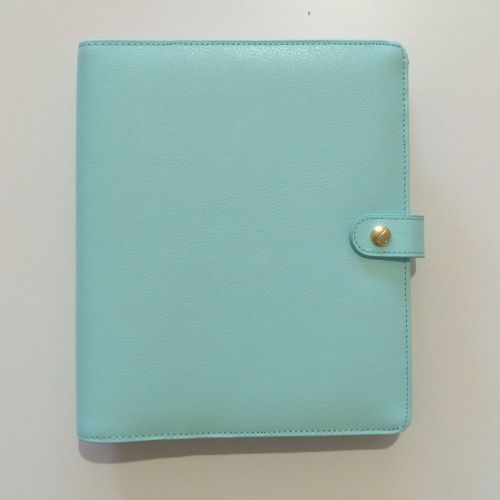 Kikki K Large Mint Leather Planner 2014 Uppsala Collection Inserts RARE