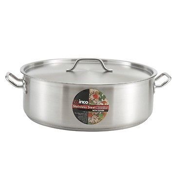 Winco SSLB-10, 10-Quart Stainless Steel Brazier, NSF