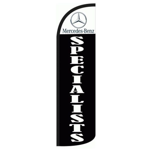 Mercedes Benz Specialists Extra Wide Windless Swooper Flag Jumbo Banner + Pole