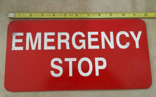 Vintage Reflective Red Emergency Stop Sign Aluminum Train Ski Lift Carnival Ride