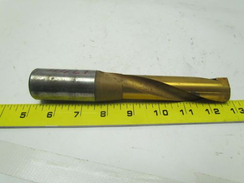63/64&#034; tin coated carbide tipped Coolant Thru drill bit 4-1/4&#034; projection cut