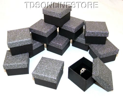 Dark Silver Sparkle Textured Ring Gift Boxes Lot Of 12