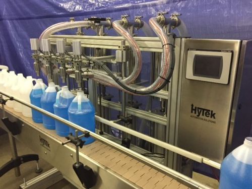 New hytek fully automatic inline expandable piston style liquid filler for sale