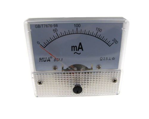 AC 0-200mA Analog Needle Panel AC Current Ammeter  85C1