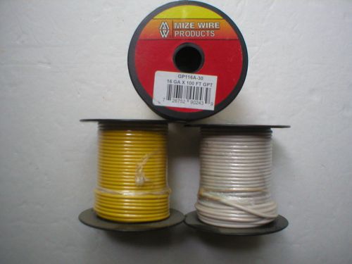 Mize 16GA X 100FT. GP116A-30,40,70 Electrical Wire 3 spools New!