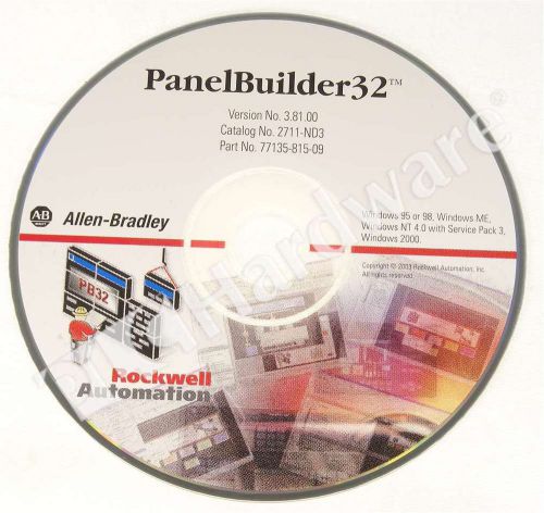 FOR PARTS! Allen Bradley 2711-ND3 /A PanelBuilder32 Configuration Software