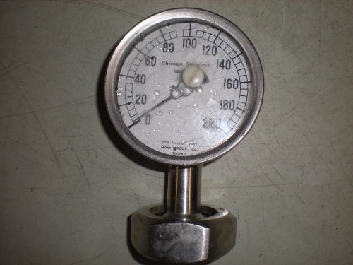 Chicago Stainless Equipment CSE 0-200psi Pressure Gauge - 3-1/4&#034; Dial Face
