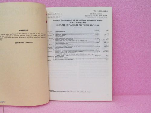 Military Manual SG-71(A, B, C)/FCC Signal Gen. Oper. &amp; Maint. Man. w/Schem.