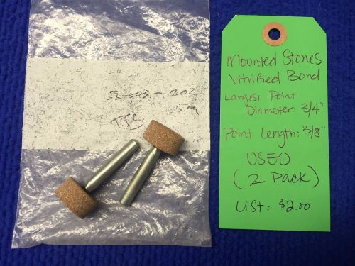 Mounted Stones- Vitrified Bond (2 pack)Point Dia: 3/4&#034;, Point Length: 3/8&#034;