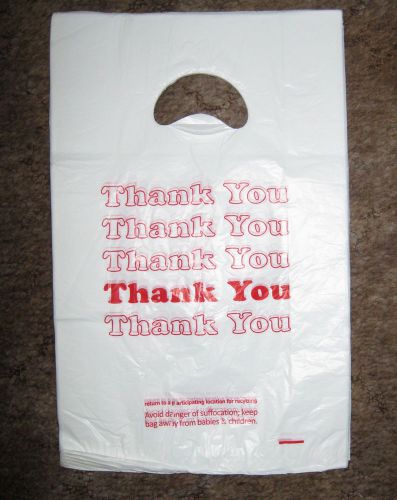 900 Die Cut Handle Poly Bags Grocery Shopping High Density 9&#034; x 3&#034; x 14&#034;