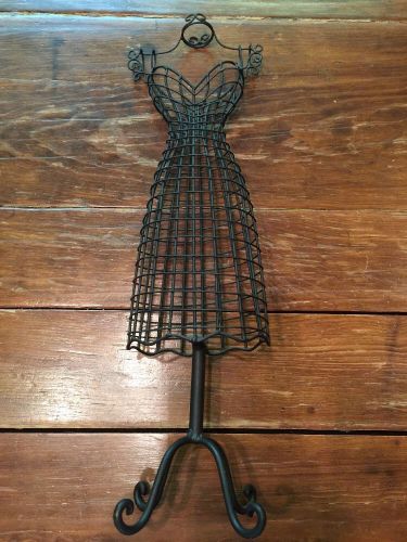 Vintage Look Wire Miniature Dress Form Mannequin  22 Inch Tall Sturdy Metal