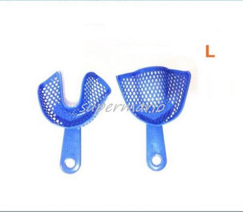 1 Pair Dental Plastic-Steel Impression Trays Upper and Lower in Large Size