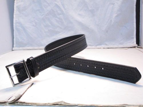 B52w s-34&#034; chrome buckle g&amp;g basketweave 1.75&#034; wide garrison underbelt /gun belt for sale