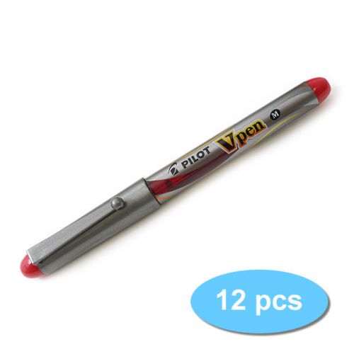 GENUINE Pilot SVP-4M Vpen Disposable Fountain Pen (12pcs) - Red Ink FREE SHIP