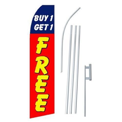 Buy one get 1 free fireworks flag swooper feather sign banner 15&#039; kit made usa for sale